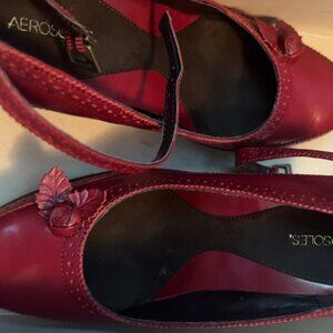 Aero Red Leather Heels